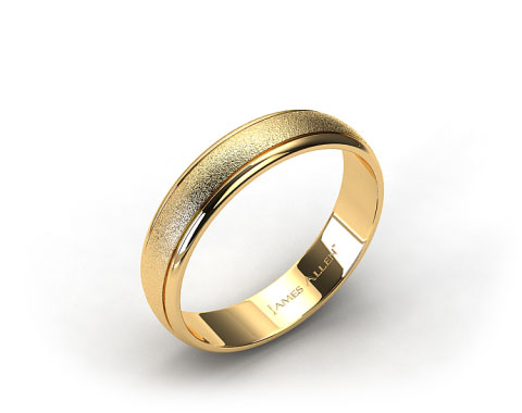 18k Yellow Gold 6mm Hammered Comfort Fit Wedding Band